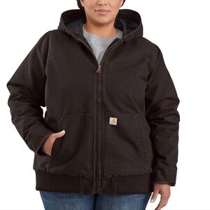 NWT Carhartt Womens Loose Fit Washed Duck Insulated Active Jacket Size 24W / 3X